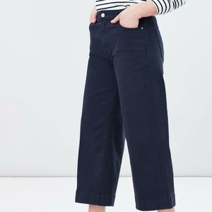 Joules Connie  Wide Leg Cropped Navy Jeans 14
